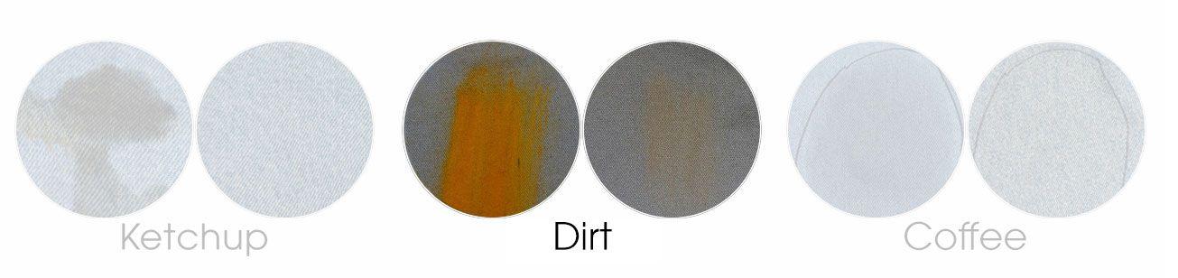 dirt on khaki before and after